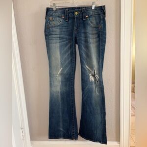 True Religion Dark Blue Wide-leg Jeans